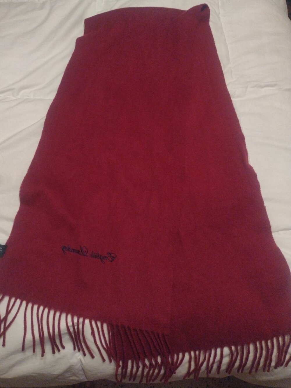 English Laundry Cashmere Maroon Wool Scarf 60 inches Length